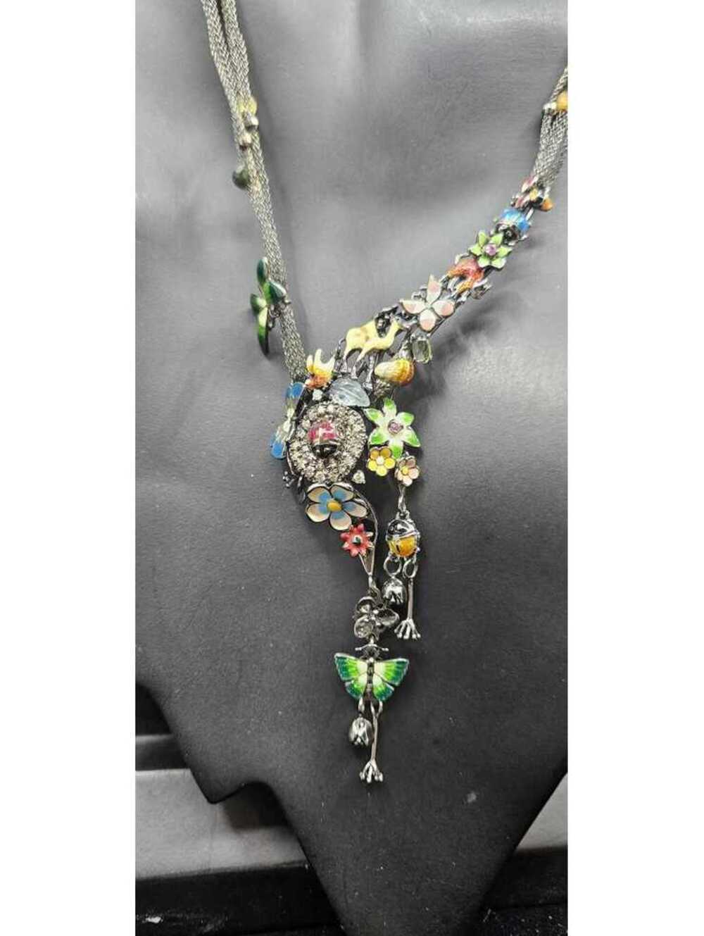 Roberto Bravo 14K Gold Enamel Necklace & Ring Set